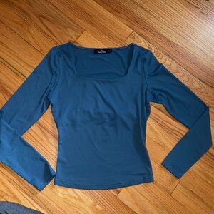Fitted Long Sleeve Top - Teal
